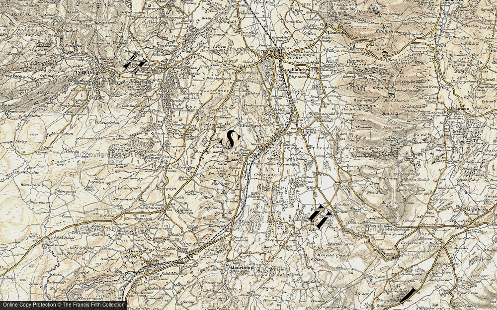 Old Map of Pwll-glâs, 1902-1903 in 1902-1903