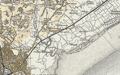 Old map of Pwll-Mawr in 1899-1900