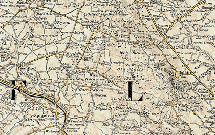 Old map of Pwll-melyn in 1902-1903