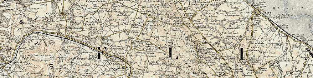 Old map of Pwll-melyn in 1902-1903
