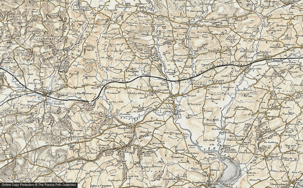 Old Map of Historic Map covering Bwlchydomen in 1901