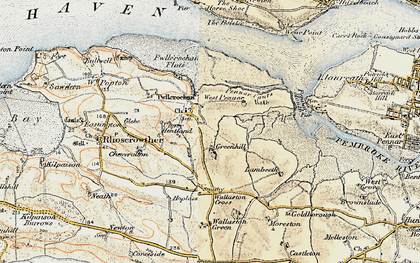 Old map of Pwllcrochan in 1901-1912