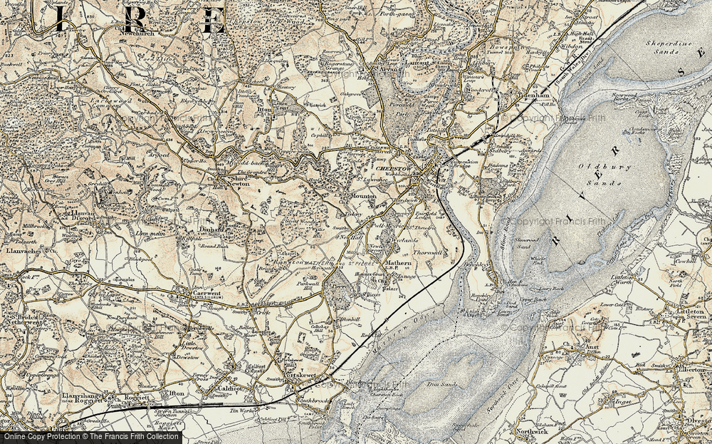 Old Map of Historic Map covering Willis Hill in 1899