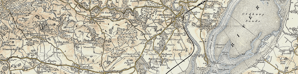 Old map of Pwllmeyric in 1899