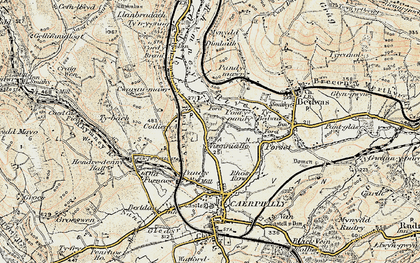 Old map of Pwllypant in 1899-1900
