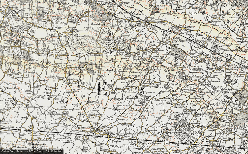 Old Map of Pye Corner, 1897-1898 in 1897-1898