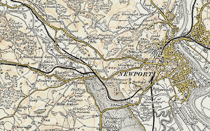 Old map of Pye Corner in 1899-1900