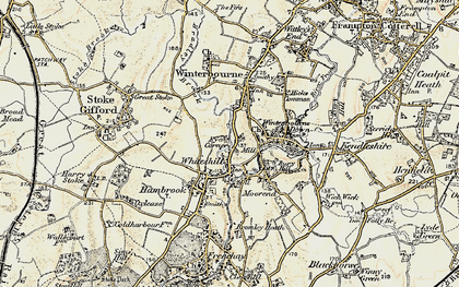 Old map of Pye Corner in 1899