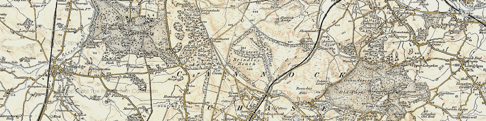 Old map of Brindley Heath in 1902