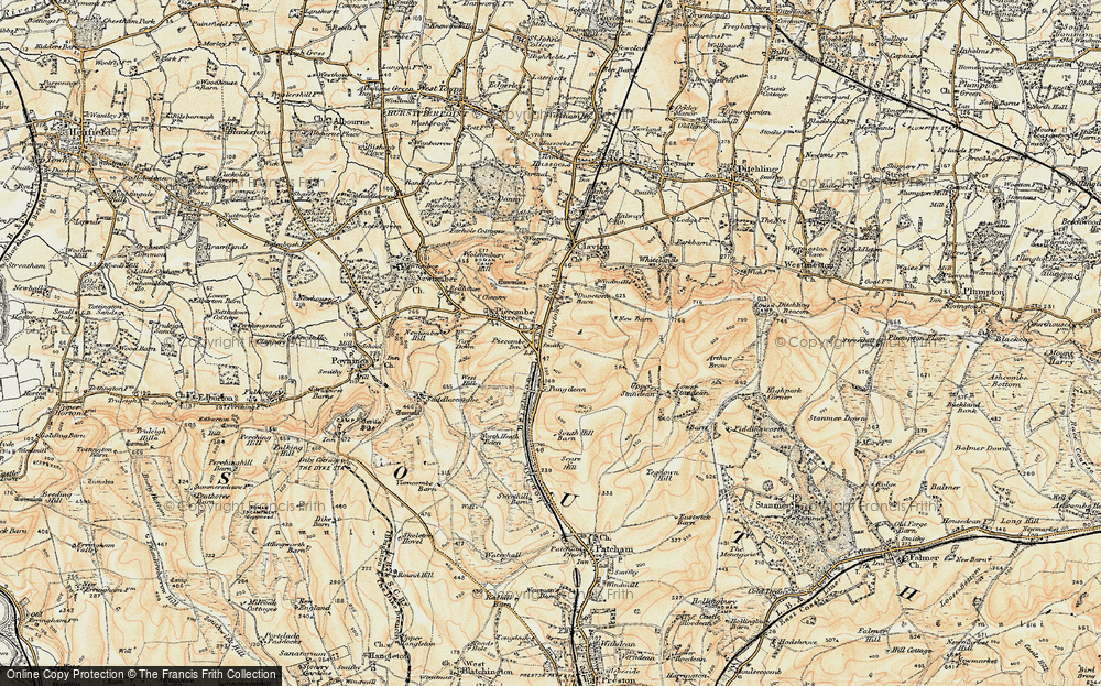 Old Map of Pyecombe, 1898 in 1898