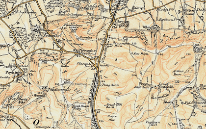 Old map of Pyecombe in 1898