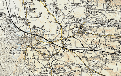 Old map of Pyle in 1900-1901