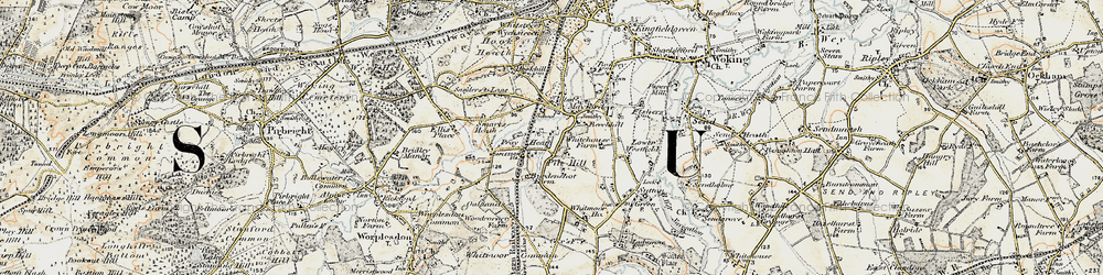 Old map of Pyle Hill in 1897-1909