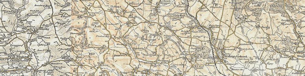 Old map of Pyleigh in 1898-1900