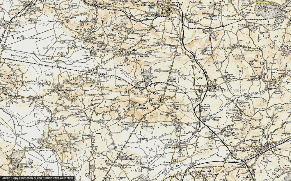 Old Map of Pylle, 1899 in 1899