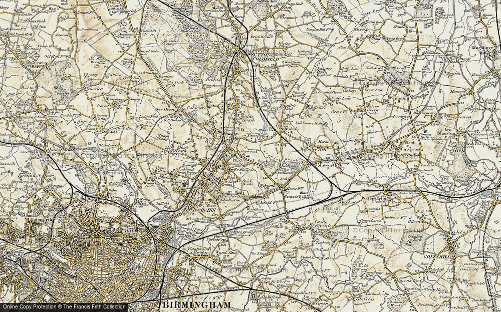 Old Map of Pype Hayes, 1901-1902 in 1901-1902