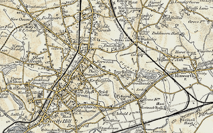 Old map of Pype Hayes in 1901-1902