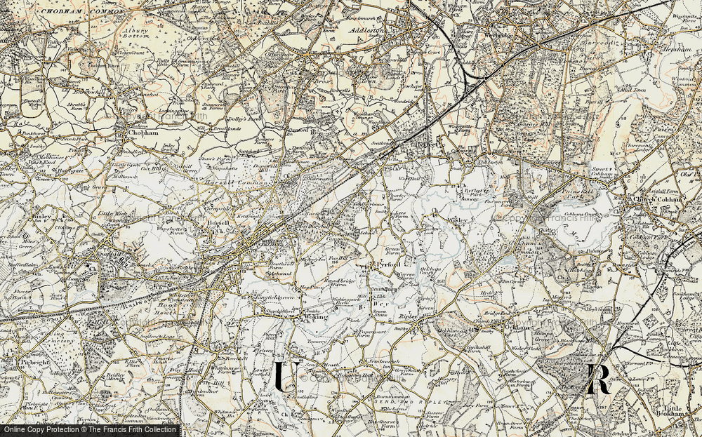 Old Map of Pyrford, 1897-1909 in 1897-1909