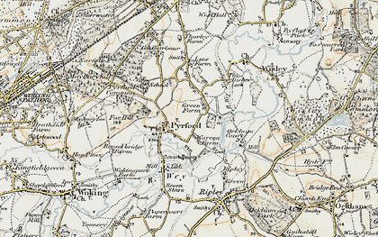 Old map of Pyrford Village in 1897-1909