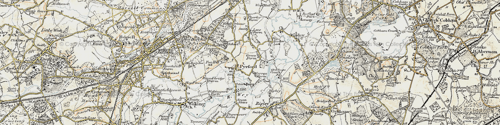 Old map of Pyrford Village in 1897-1909