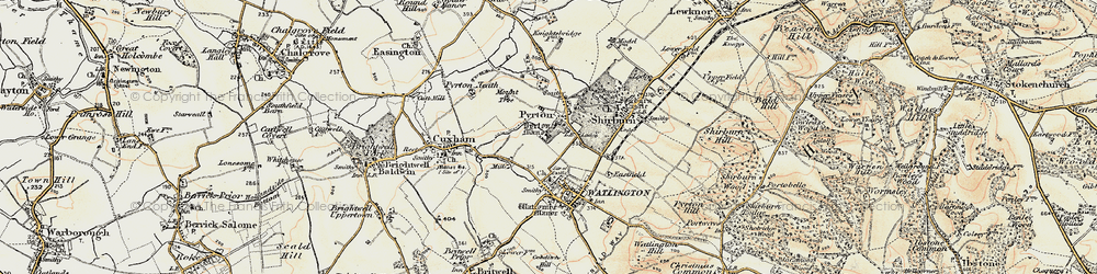 Old map of Pyrton in 1897-1899