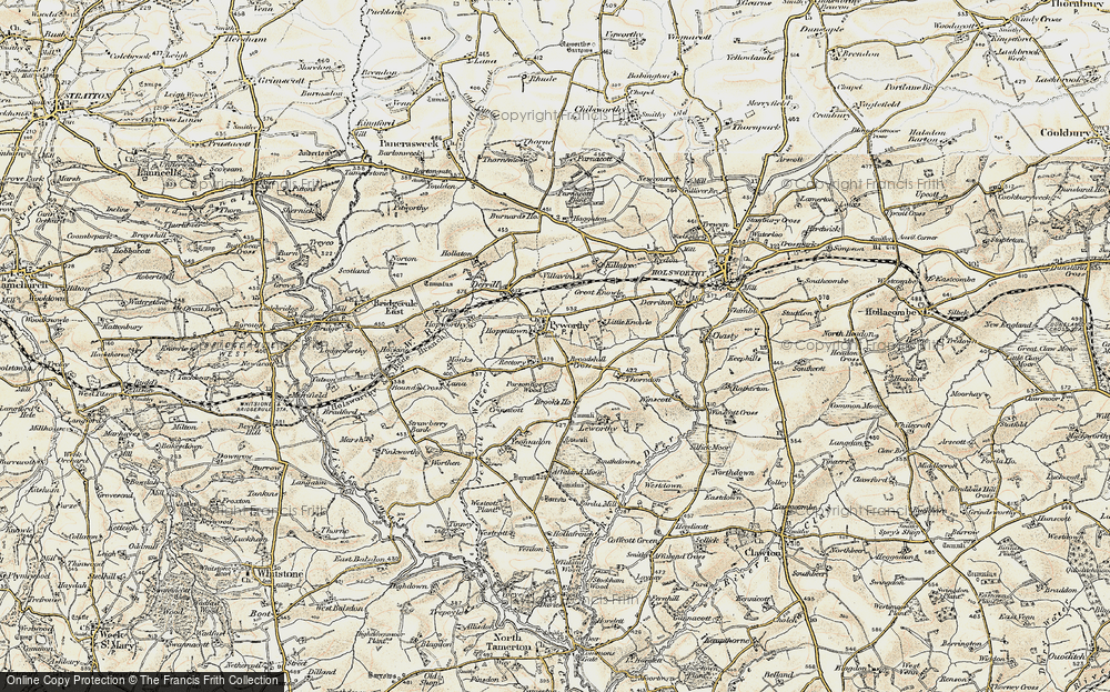 Old Map of Historic Map covering Affaland Moor in 1900
