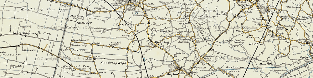 Old map of Quadring in 1902-1903