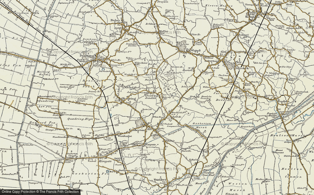 Old Map of Quadring Eaudike, 1902-1903 in 1902-1903