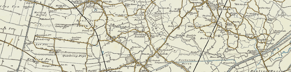 Old map of Quadring Eaudike in 1902-1903