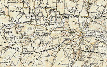 Old map of Quags Corner in 1897-1900