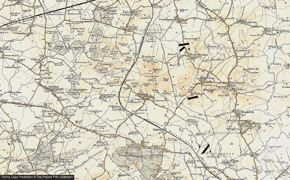 Old Map of Quainton, 1898 in 1898