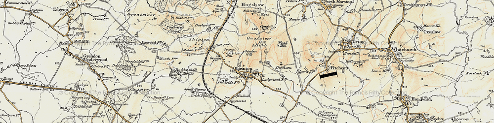 Old map of Quainton in 1898
