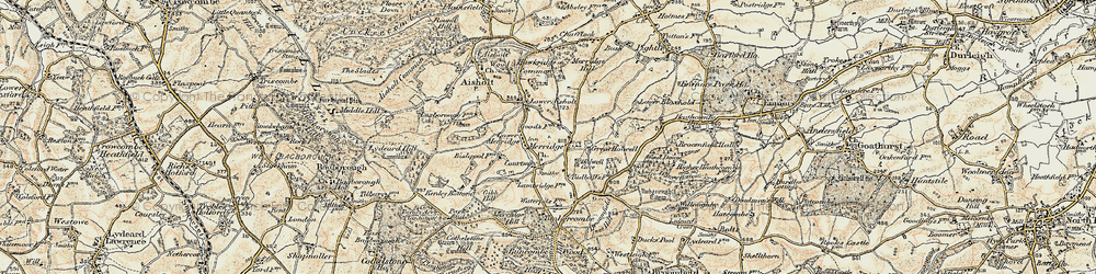 Old map of Quantock Hills in 1898-1900