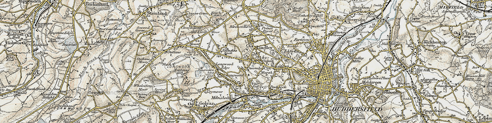 Old map of Quarmby in 1903