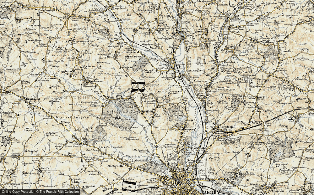 Old Map of Quarndon Common, 1902-1903 in 1902-1903