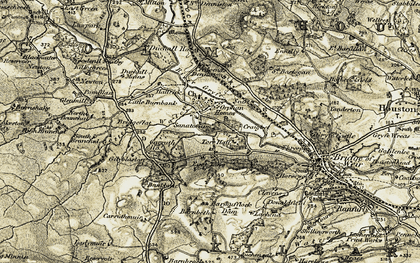 Old map of Burnbrae Burn in 1905-1906