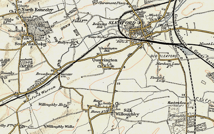 Old map of Quarrington in 1902-1903