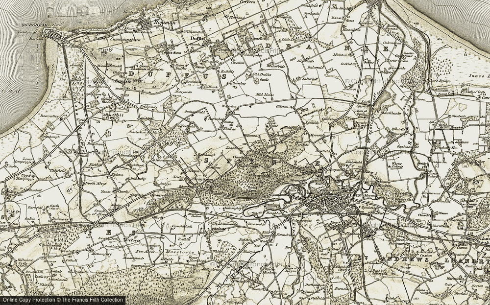 Old Map of Historic Map covering Westerton in 1910-1911
