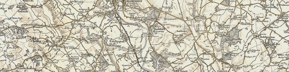 Old map of Quatford in 1902