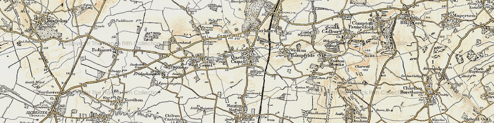 Old map of Queen Camel in 1899