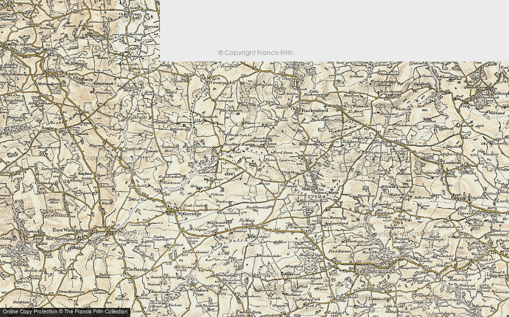 Old Map of Historic Map covering Bradford Barton in 1899-1900