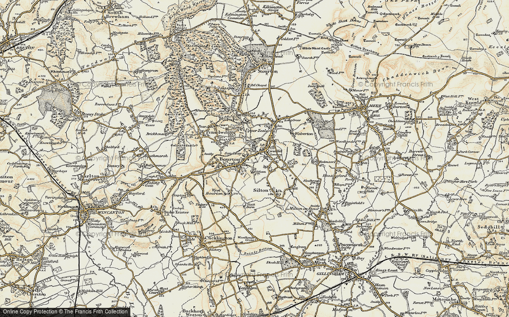 Old Map of Queen Oak, 1897-1899 in 1897-1899