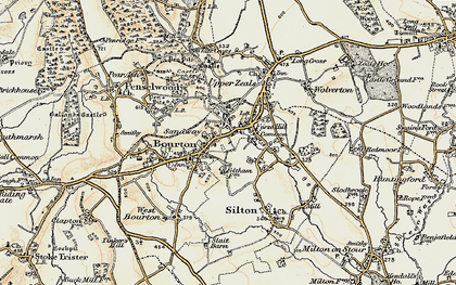 Old map of Queen Oak in 1897-1899