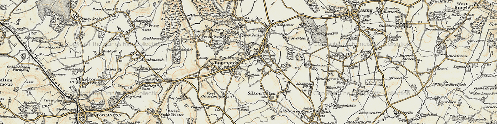 Old map of Queen Oak in 1897-1899