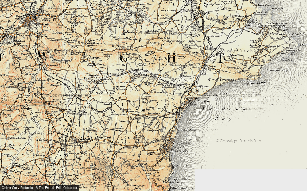 Old Map of Queen's Bower, 1899 in 1899