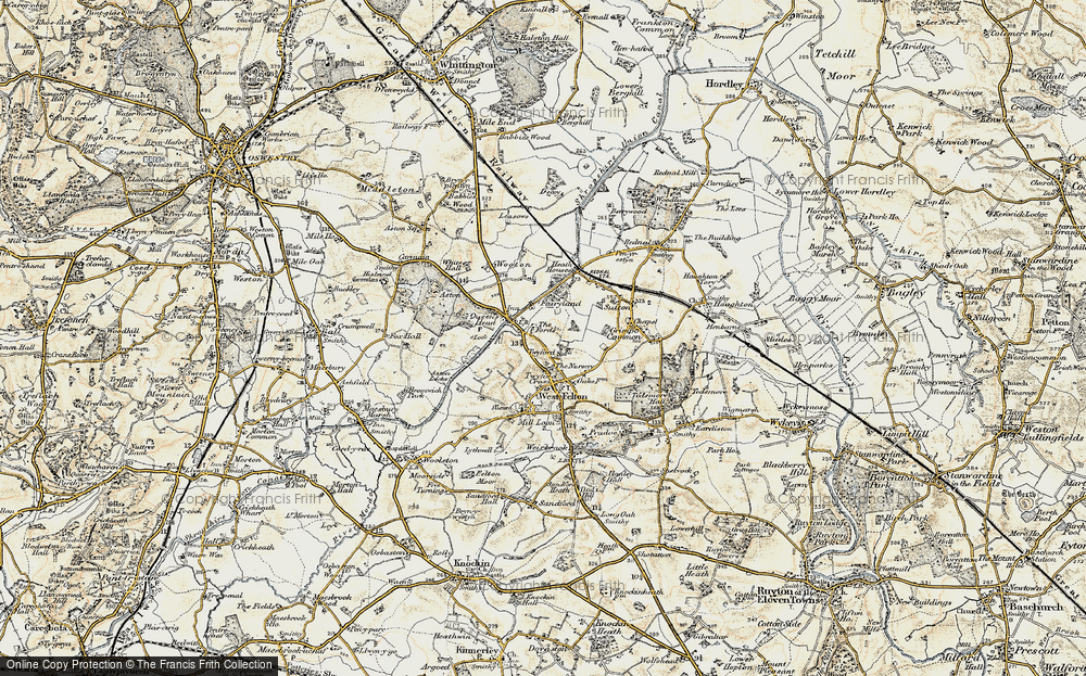 Old Map of Queen's Head, 1902 in 1902