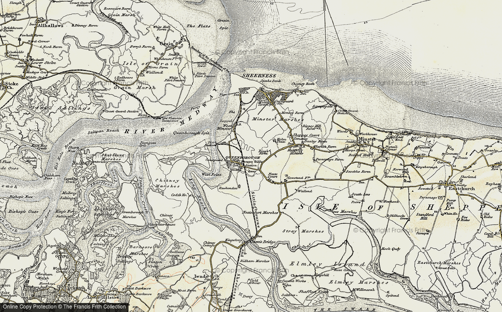 Old Map of Queenborough, 1897-1898 in 1897-1898