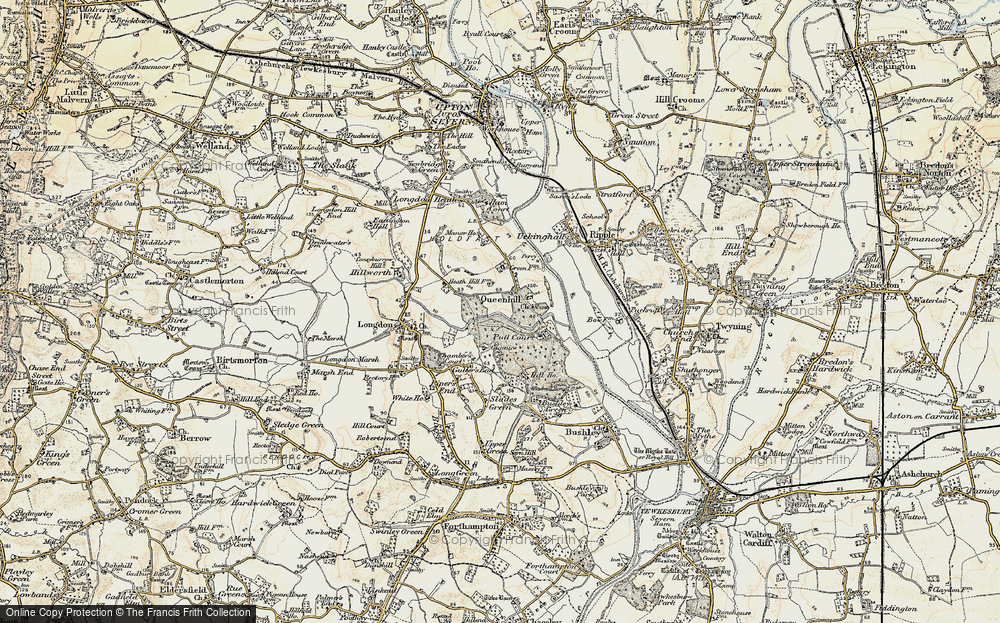 Old Map of Historic Map covering Bredon School in 1899-1901