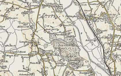 Old map of Queenhill in 1899-1901