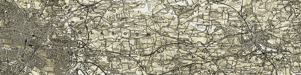 Old map of Queenslie in 1904-1905